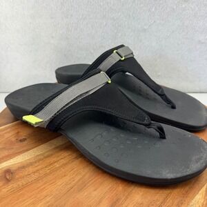 Vionic Tiffany Thong Sandals Women's 12‎ Black Gray Orthotic Podiatrist Designed